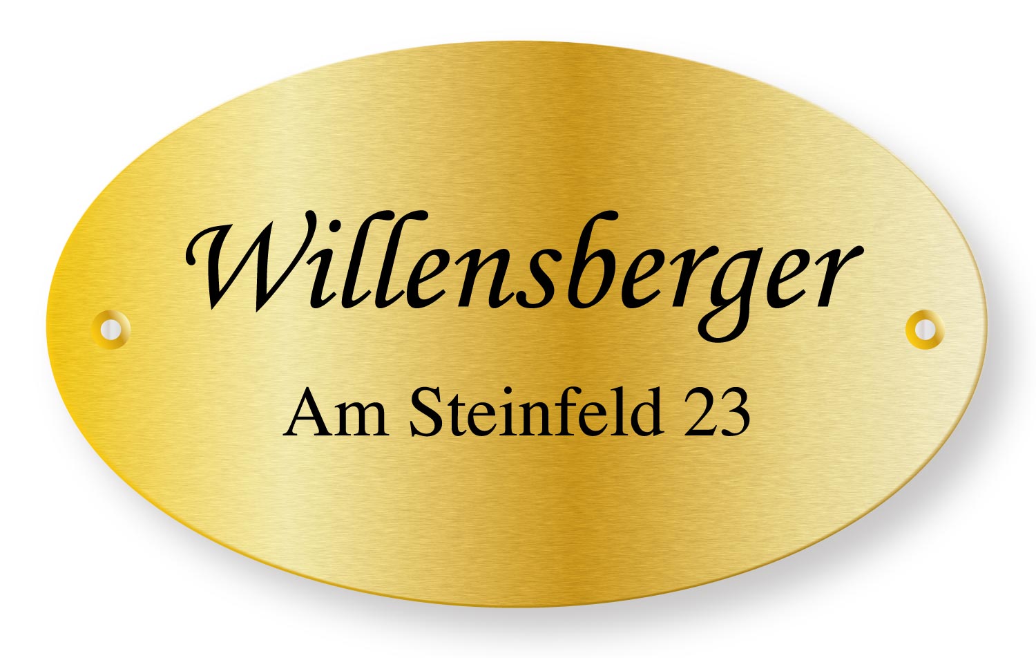 Türschild Klingelschild aus Messing oval graviert