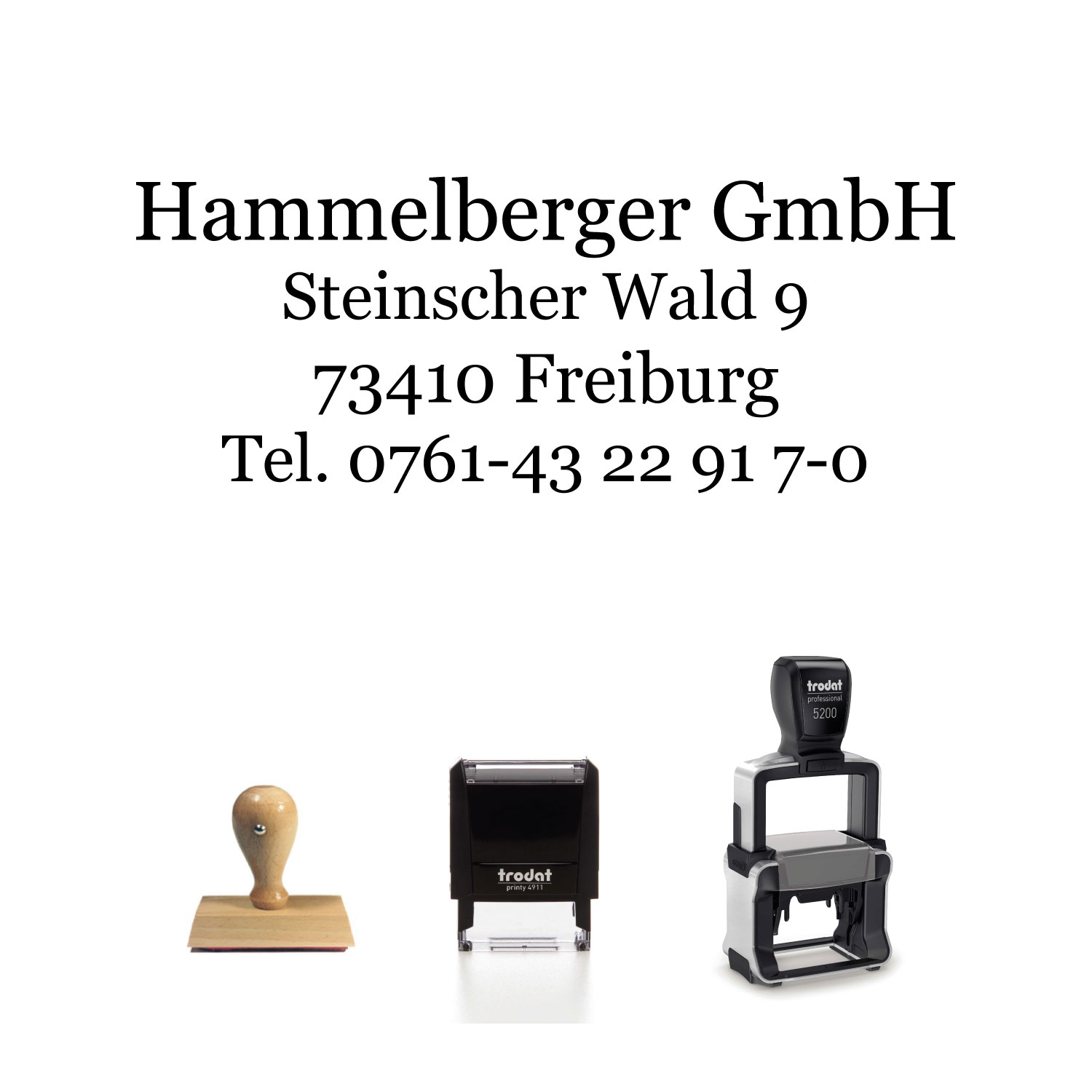 Firmenstempel mit 4 Zeilen Text