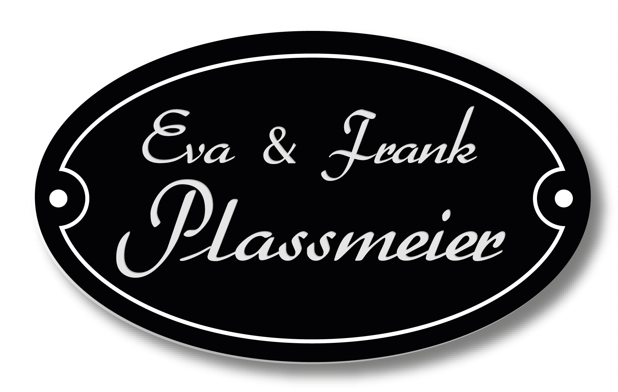 Klassisches ovales Türschild / Namensschild