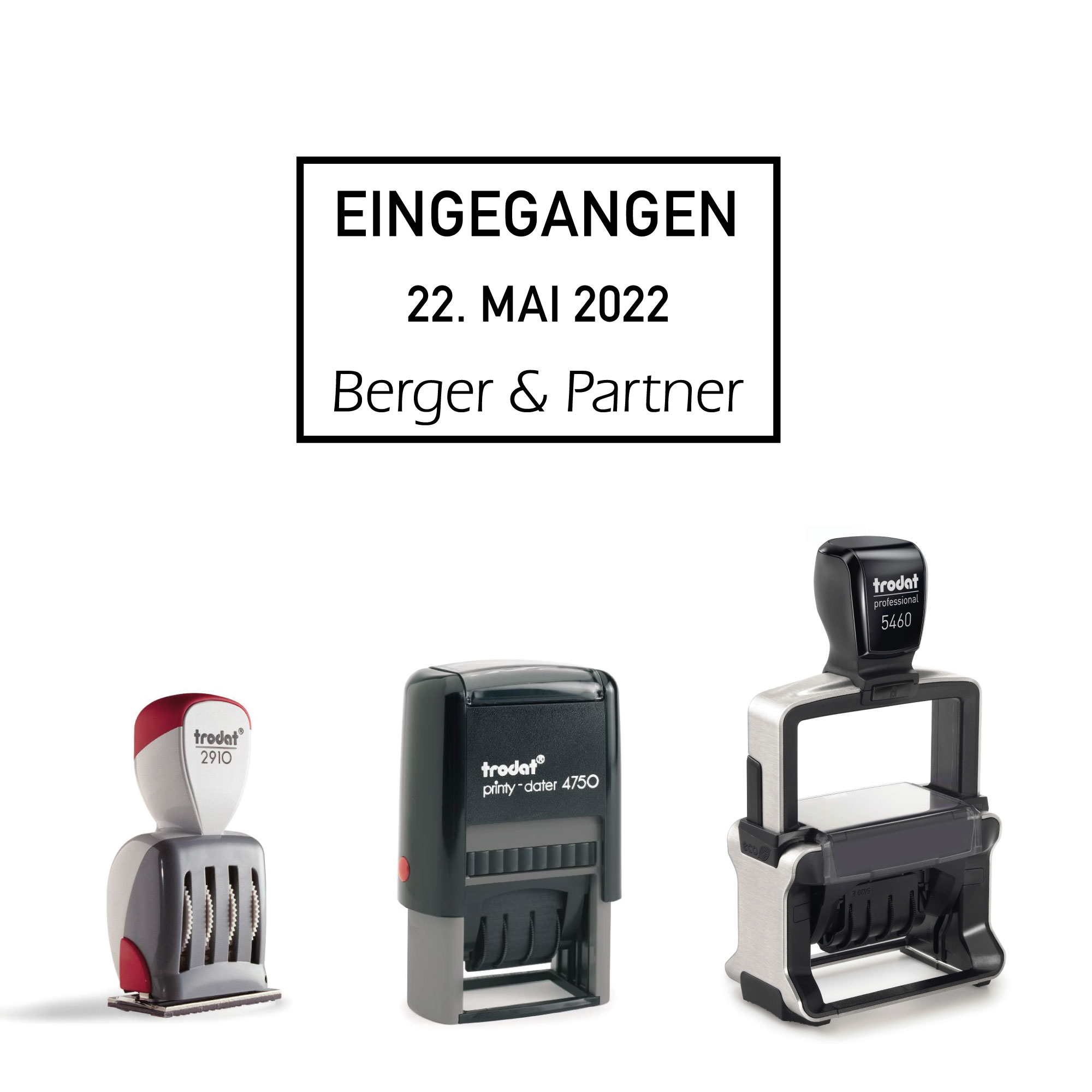 Datumstempel mit bis zu 2 Zeilen Text