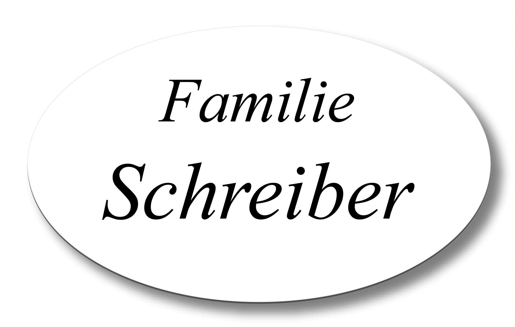 Ovales Türschild / Namensschild