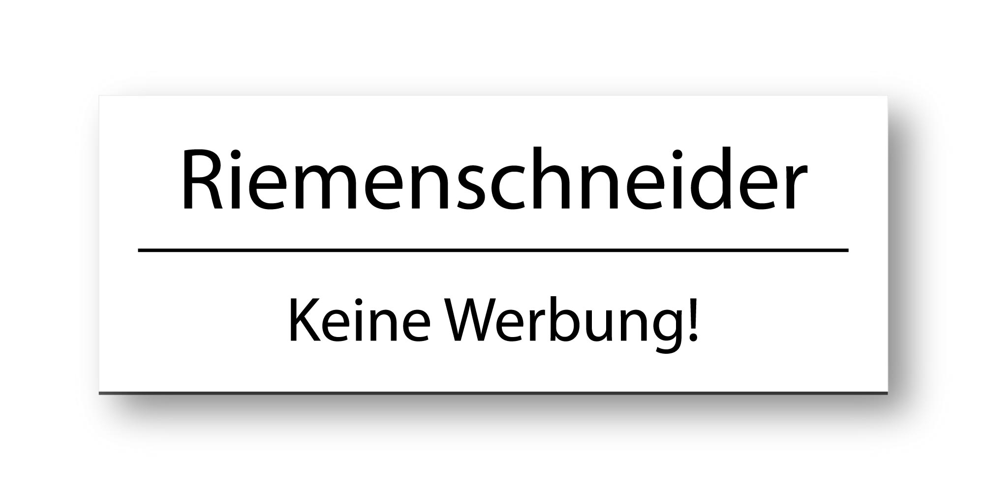 Kunststoffschild graviert