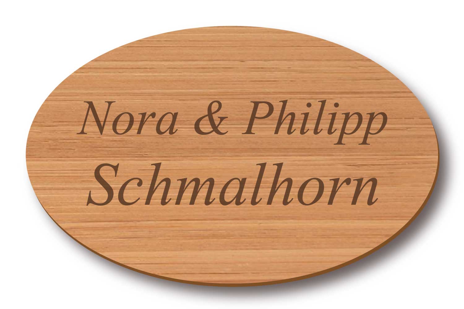 Holzschild graviert - oval in verschiedenen Größen