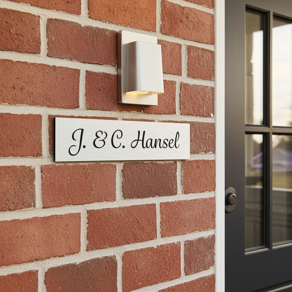 Klingelschild & Briefkastenschild nach Maß – Acryl graviert, selbstklebend oder zum Einlegen