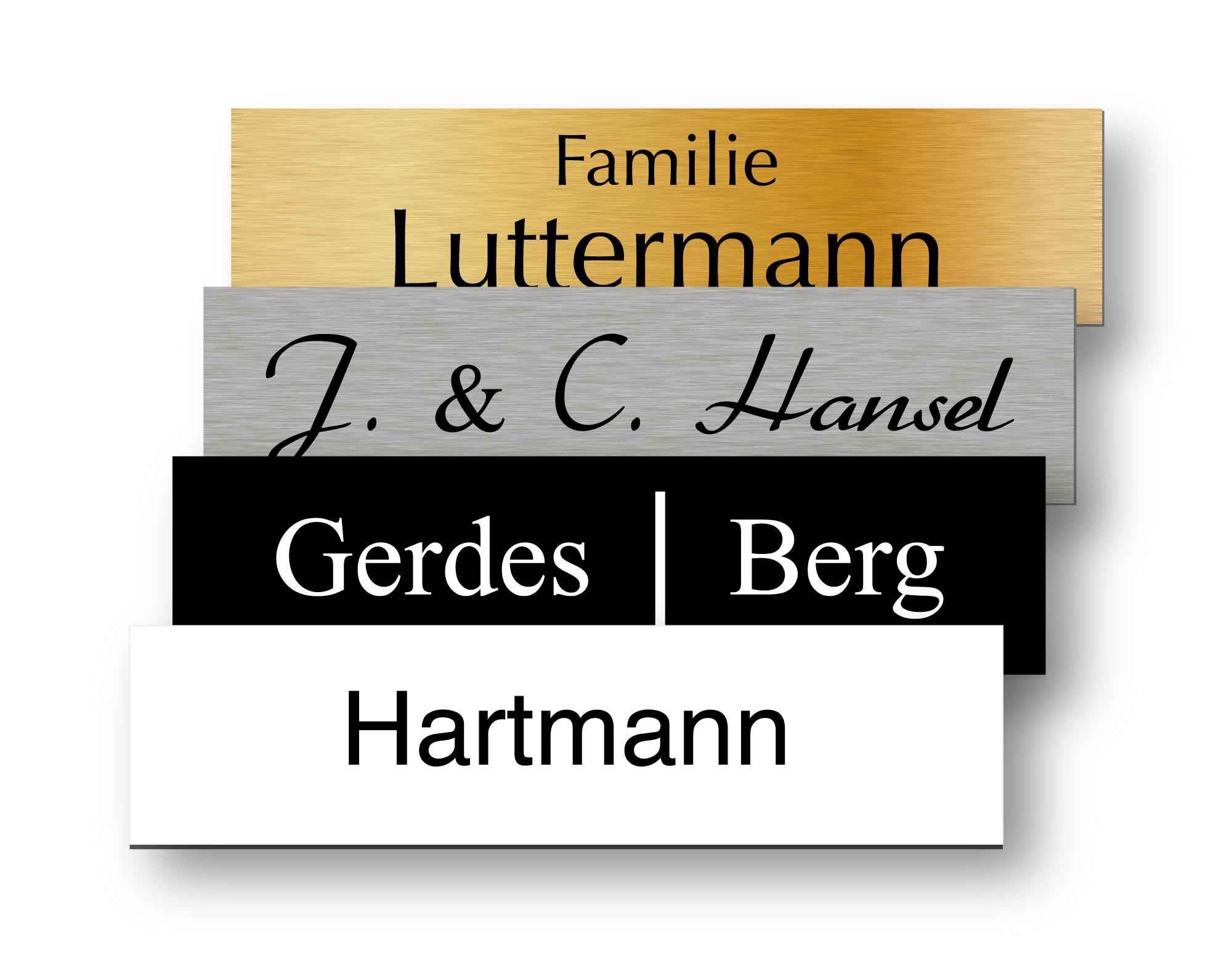 Klingelschild / Briefkastenschild in gängigen Größen