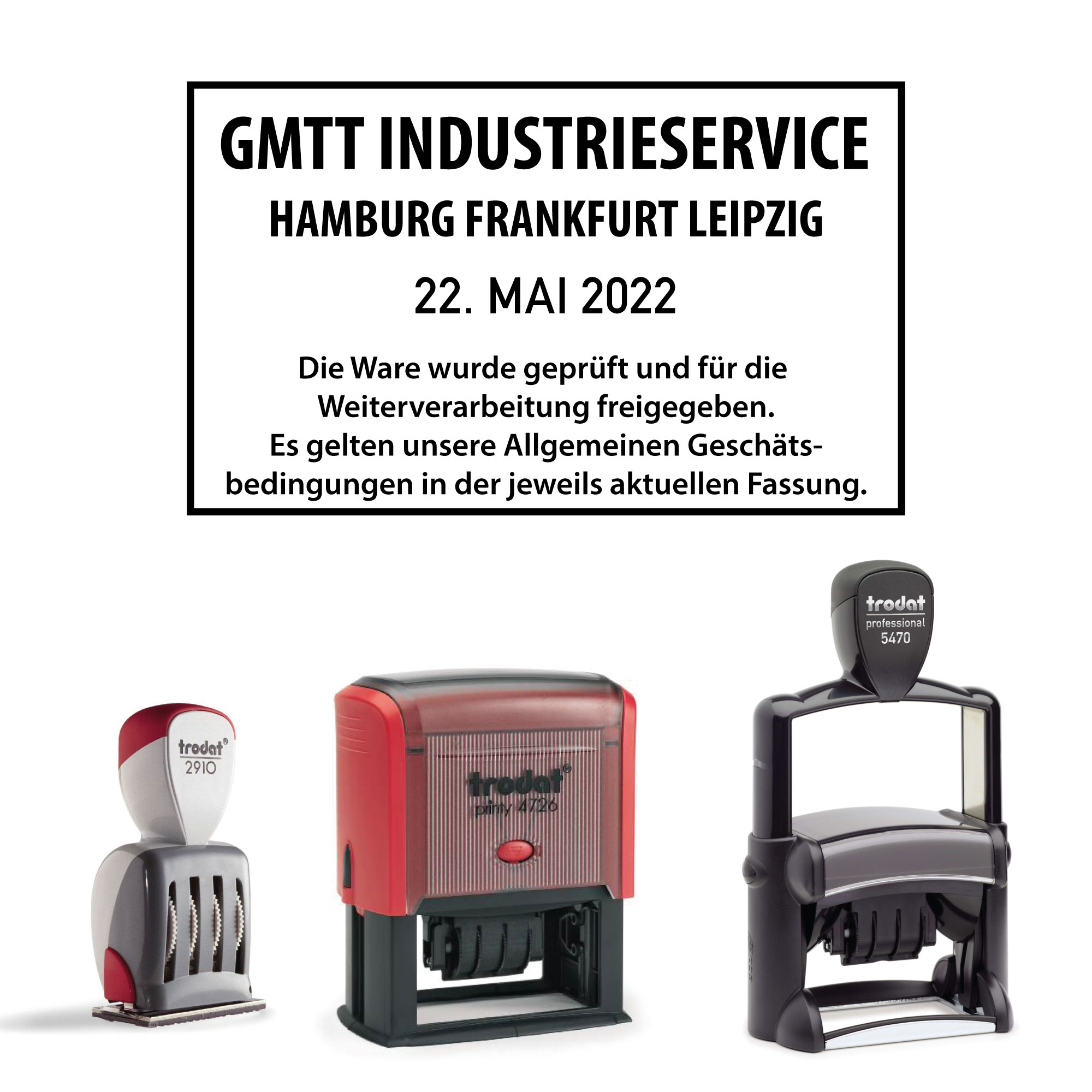 Datumstempel mit bis zu 6 Zeilen Text