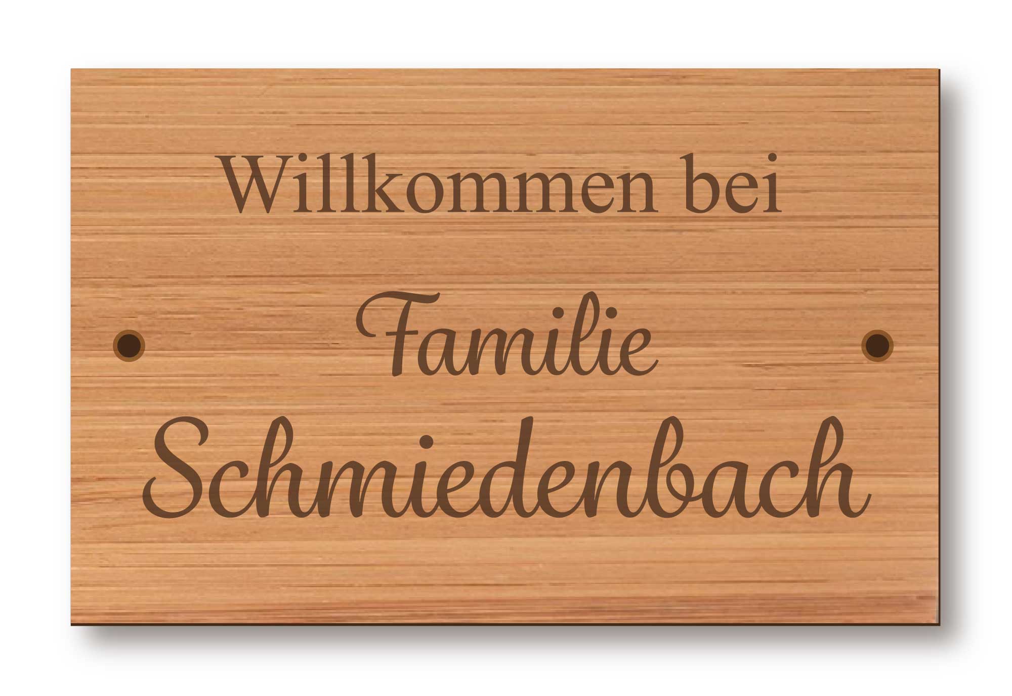 Holzschild graviert rechteckig