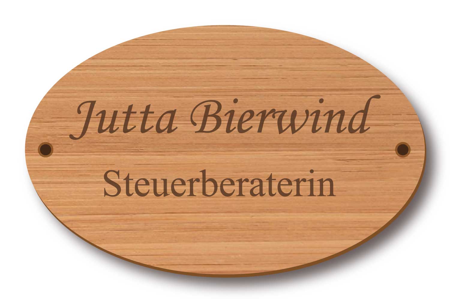 Holzschild graviert - oval in verschiedenen Größen