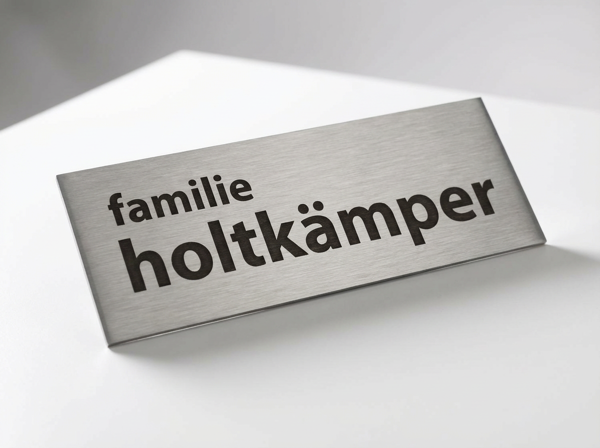 Edelstahlschild lasergraviert