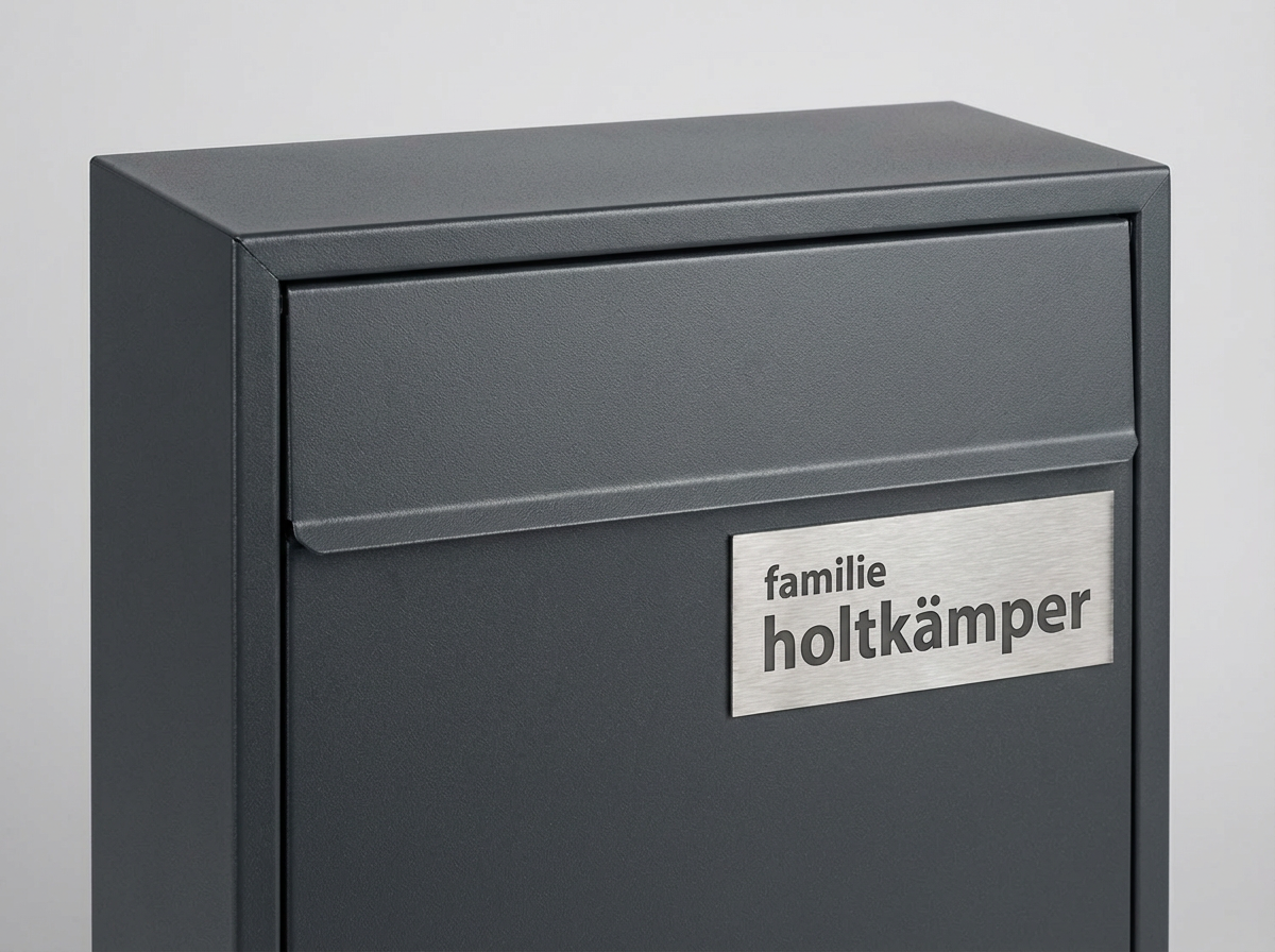 Edelstahlschild lasergraviert